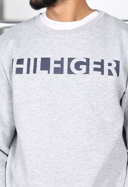 Vintage Tommy Hilfiger Sweatshirt in Grey Crewneck Large