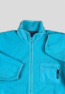 Patagonia Vintage 90s Turquoise Full zip fleece  