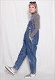 80S VINTAGE 90S GRUNGE BLUE BAGGY DENIM DUNGAREE JEAN PANTS