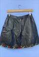 VINTAGE SKIRT BLACK HIGH WAIST MINI A-LINE
