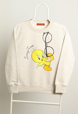 Looney Tunes Vintage Crewneck Logo Sweatshirt Grey