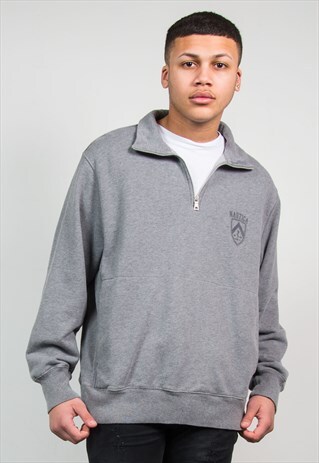 NAUTICA QUARTER ZIP SWEATSHIRT IN GREY