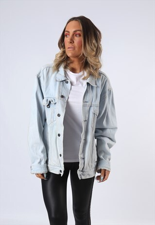 DENIM JACKET FLAGSHIP OVERSIZED FITTED VINTAGE UK 18 (DAV)