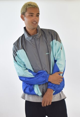 VINTAGE BLUE GREEN 90S ADIDAS SHELL TRACK JACKET