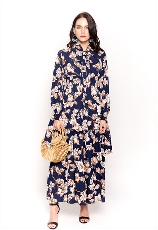 FLORAL DAISY PRINT ELASTICATED WAIST MAXI DRESS WEDDING