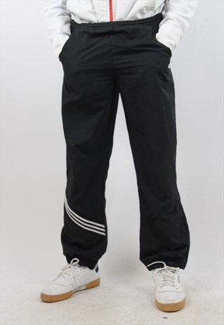 VINTAGE ADIDAS BLACK TRACKSUIT BOTTOMS