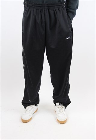 VINTAGE NIKE BUTTON-UP BLACK TRACKSUIT BOTTOMS