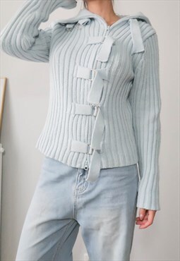 gorpcore y2k buckle straps roll neck cardigan