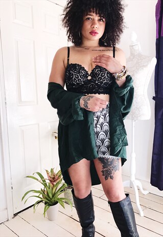 GREEN SILK VINTAGE SHIRT