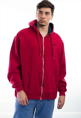 VINTAGE CHAMPION LOGO HOODIE SWEATSHIRT 90S L 24.8