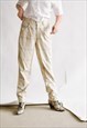 VINTAGE 80S MOM STYLE BEIGE CHECK TROUSERS