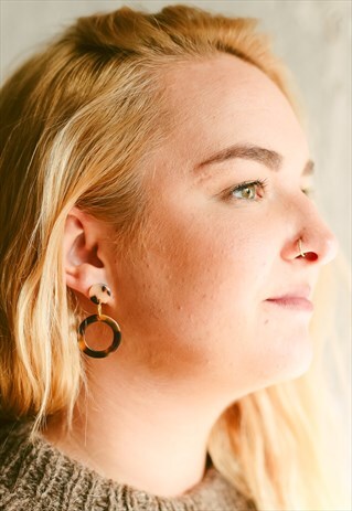 TORTOISESHELL EARRINGS LARGE HOOPS