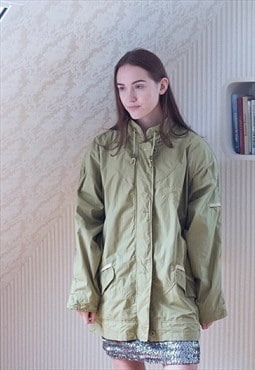 Light green vintage bomber parka jacket