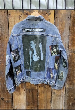 Amy Winehouse customised vintage 80's 90's denim jacket