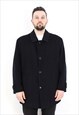 Vintage Mens XL Wool Trench Jacket Over Rain Coat Outerwear