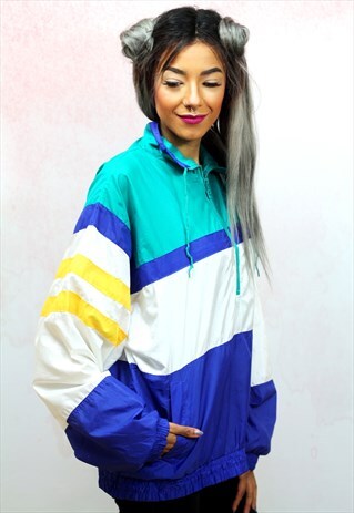 1990S VINTAGE WHITE WATER PROOF SHELL ANORAK JACKET