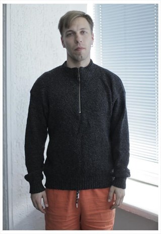 VINTAGE 80'S GREY WOOL JUMPER