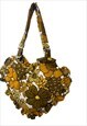 YELLOW FLORAL RUFFLE HEART TOTE BAG