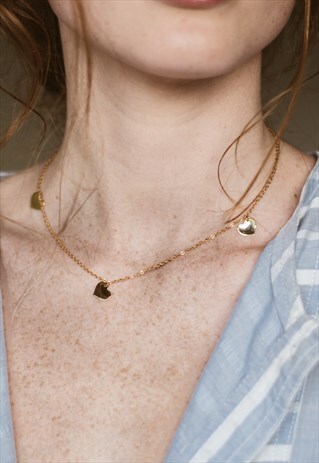 MULTIPLE HEARTS GOLD NECKLACE SANTA MARTINA