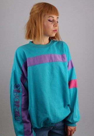 VINTAGE 80'S ADIDAS RETRO SWEATSHIRT SLEEVE LOGO
