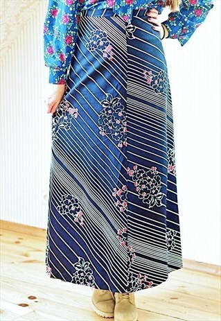 BLACK STRIPED VINTAGE SKIRT
