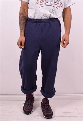 KAPPA MENS VINTAGE TRACKSUIT TROUSERS W34 L30 BLUE 90'S