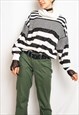 VINTAGE JUMPER 80S KNITTED OVERSIZED STRIPED XMAS SWEATER