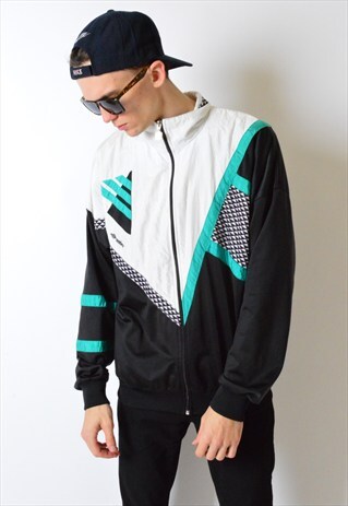 VINTAGE 90S COLOUR BLOCK DROP SHOULDER UMBRA TRACK JACKET