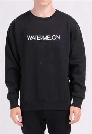 BLACK WATERMELON SWEATSHIRT - EMBROIDERED