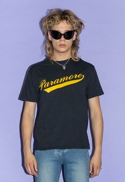 Y2K Vintage classic rock band tee in black & yellow