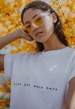 "WISH YOU WERE HERE" WHITE T-SHIRT