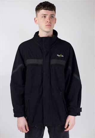 VINTAGE AUSTRALIAN 90'S BLACK FLEECE JACKET