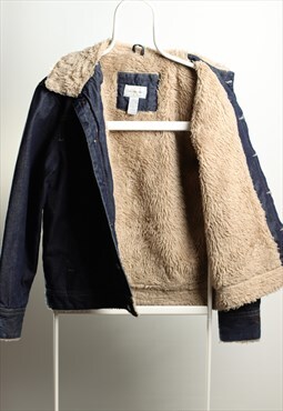 Vintage Calvin Klein Jeans Sherpa lined Denim Jacket Navy