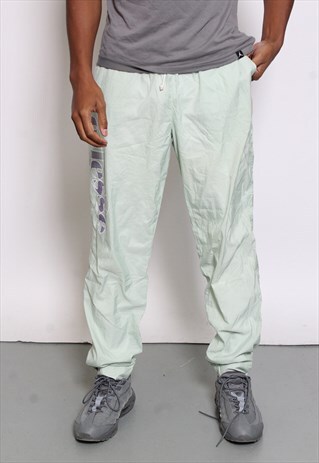VINTAGE ELLESSE SHELL TRACKSUIT TRACK PANTS BOTTOMS GREEN