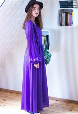 Bright purple long sleeve maxi dress
