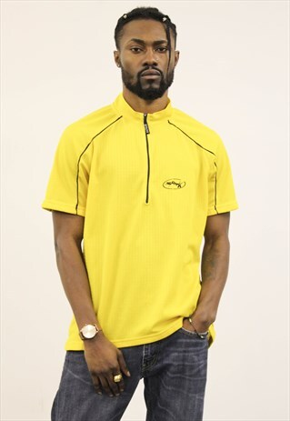 VINTAGE 1980S YELLOW SPORTS T-SHIRT