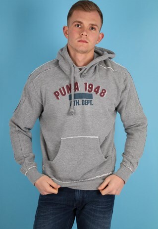 VINTAGE PUMA HOODIE IN GREY NH122
