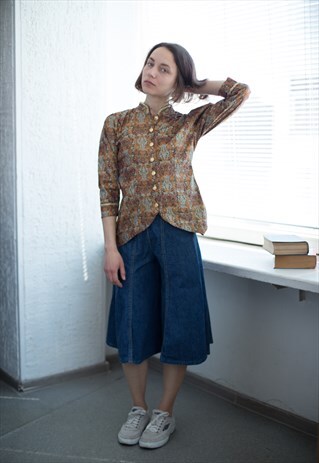 VINTAGE 70'S PATTERNED HIGH COLLAR JACKET