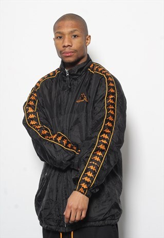 VINTAGE KAPPA TAPE LOGO JACKET BLACK