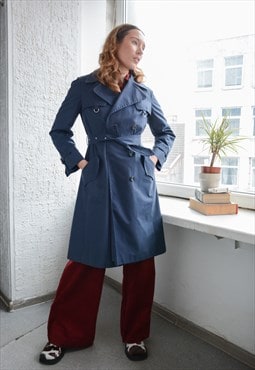 Vintage Blue Trench Coat