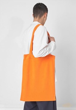 Essential Cotton Shoulder Tote Bag - Bright Orange 