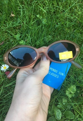 WOMENS FESTIVAL VINTAGE 50S STYLE PEACH OVAL SUNGLASSES