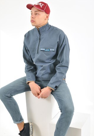 VINTAGE 90'S OVERHEAD JACKET IN GREY