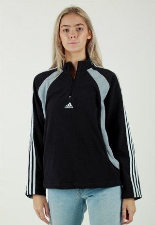 VINTAGE 00S ADIDAS SMALL LOGO 1/4 ZIP FLEECE