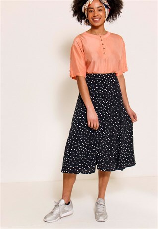 VINTAGE 90'S NAVY POLKA DOT SKIRT