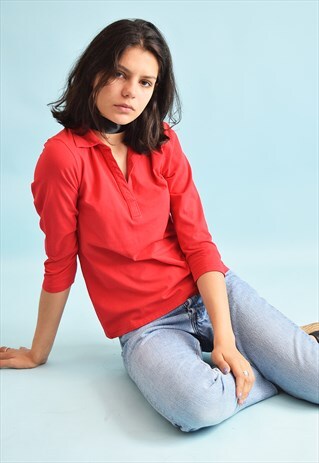 90'S RETRO MINIMALIST ATHLEISURE POLO TOP