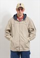 LEVI'S PARKA JACKET HOODED DENIM IN BEIGE MEN SIZE M