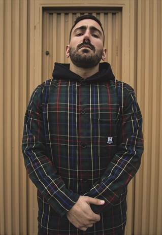 TARTAN HOSTAGE HOODIE BUTTONS
