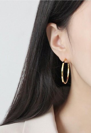 GOLD PLATED CIRCLE HOOP EARRINGS