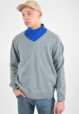 Vintage V neck jumper in grey